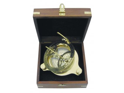 Sluneční hodiny - kompas v dřevěném boxu 11cm - sleva