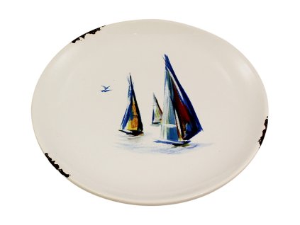 Talíř dezertní kameninový s plachetnicemi 15,5 cm 3959