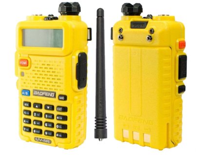 Baofeng UV-5R Žlutá + HF sada + Naprogramováno