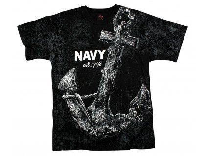 Triko VINTAGE NAVY ANCHOR ČERNÉ