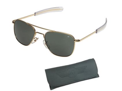 Brýle pilotní US AIR FORCE originál 55mm polarizované ZLATÉ