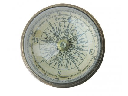 Kompas starožitný se skleněnou kopulí Ø 6cm 8536