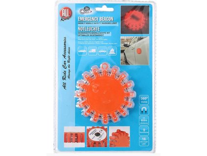 LED výstražné světlo 16LED na 2x baterii AA, oranžové