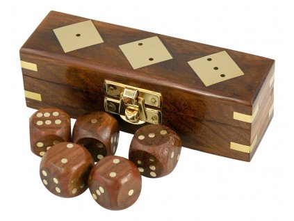 Hrací kostky v dřevěném boxu 8016