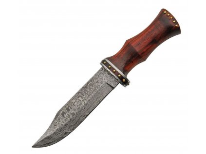 Nůž s pevnou čepelí DAMASCUS BOWIE dřevěná rukojeť DM-1170
