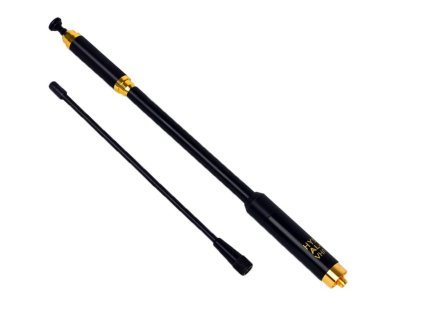 HYS AL-800 SMA-Buchse teleskop dualband anténa VHF/UHF anténa SMA-F pro Baofeng Wouxun + 16,5 cm pružná anténa