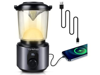 Svítilna lampa a powerbanka 10400 mAh YONKTOO USB-C vodotěsná dobíjecí - až 500H