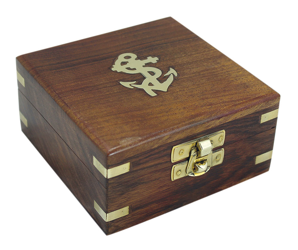SEA CLUB Dřevěný box 7,5x7,5 cm s kotvou 9457