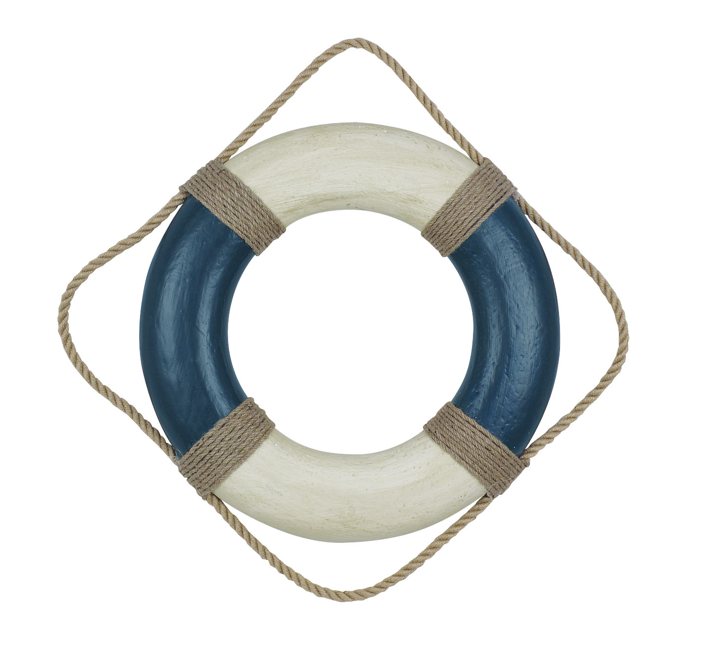 SEA CLUB Záchranný kruh dekorační vintage Ø 36 cm modrá a bílá 5579