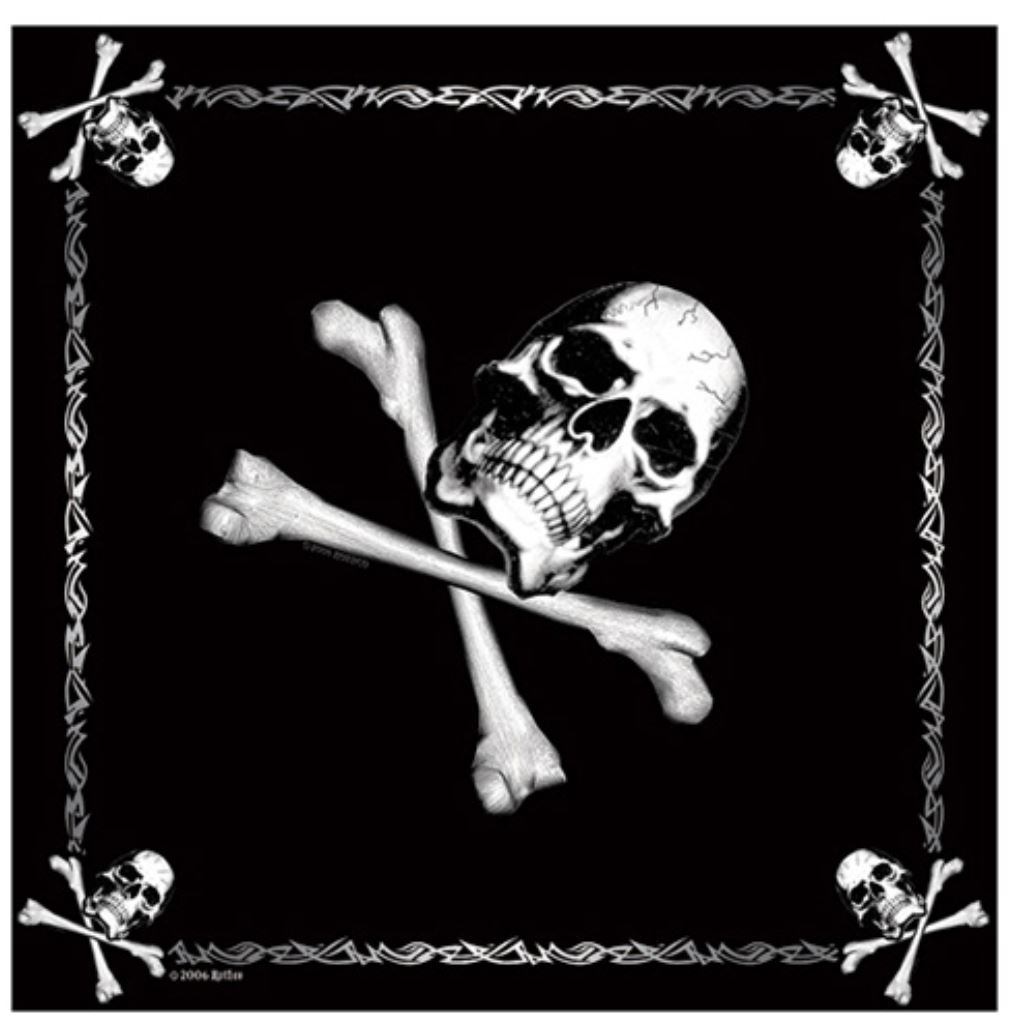 ROTHCO USA Šátek 55 x 55 cm JOLLY ROGER ČERNÝ