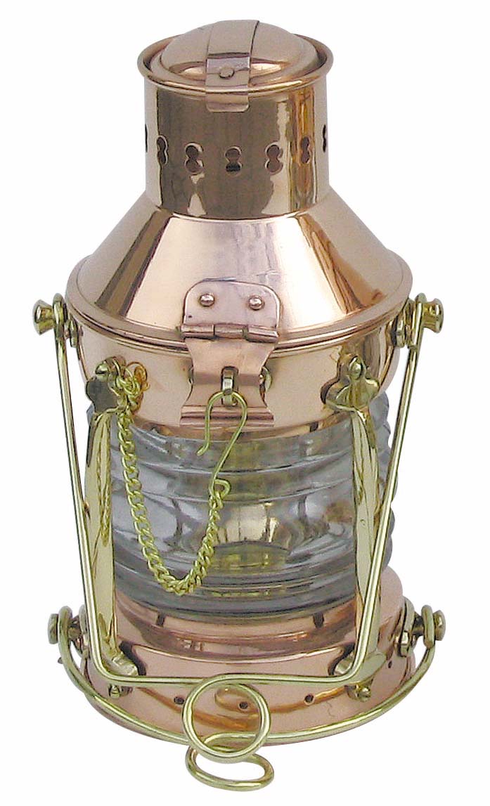 SEA CLUB Petrolejová lampa námořnická kotevní - měděná 24 cm 1264