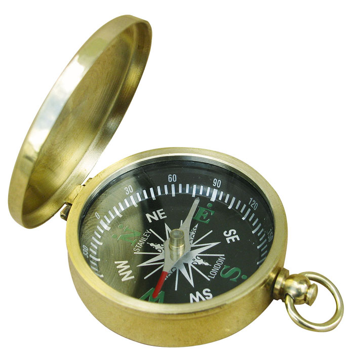 SEA CLUB Malý mosazný kompas s víkem a kroužkem Ø 4,5 cm 9241
