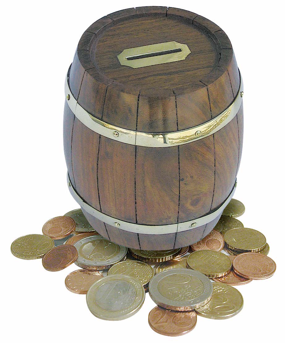 SEA CLUB Dřevěná truhla - box kasička - námořnický sud na mince 9006