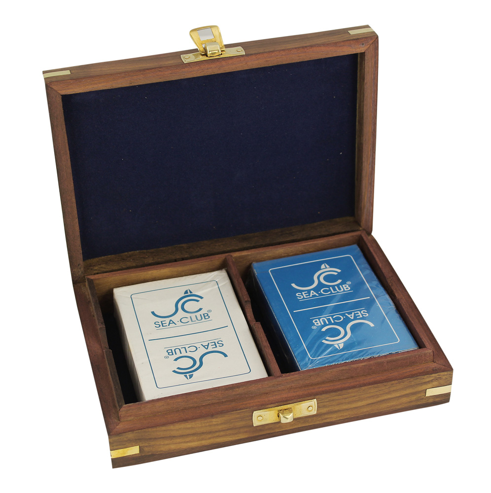 SEA CLUB Dvojité karty v dřevěném boxu 8018