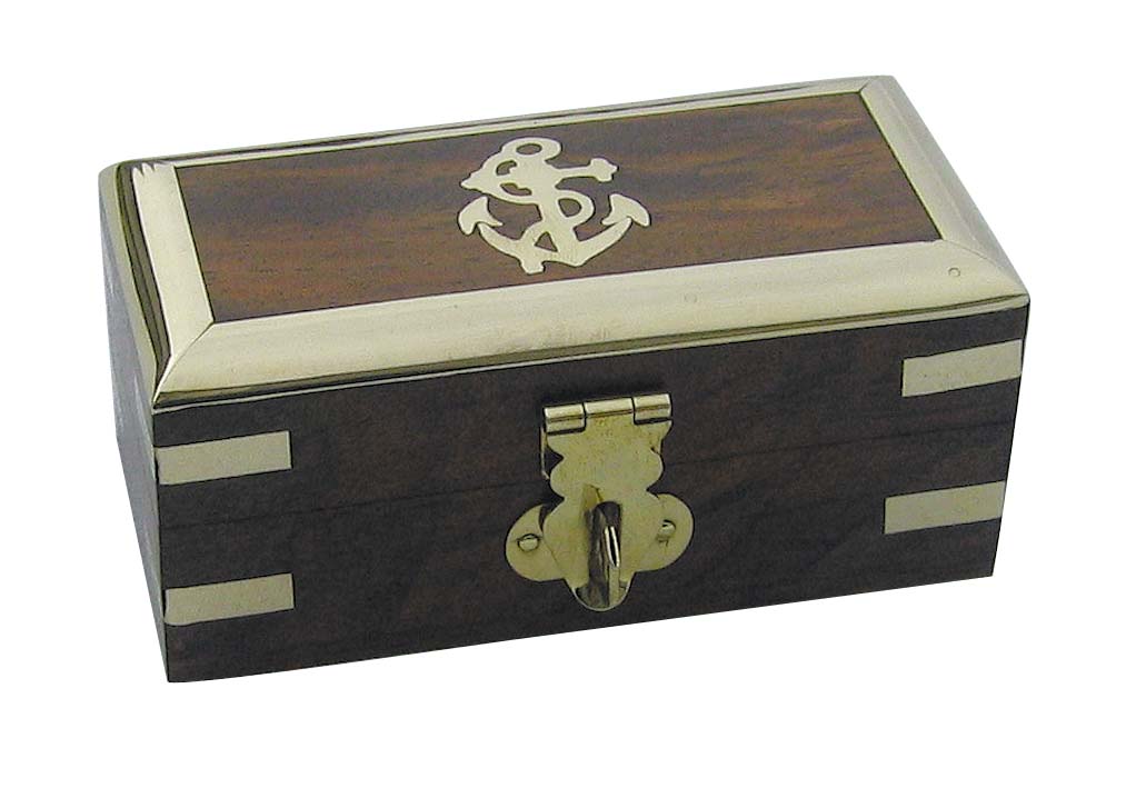 SEA CLUB Dřevěná truhla - box s kotvou 10 cm 2030