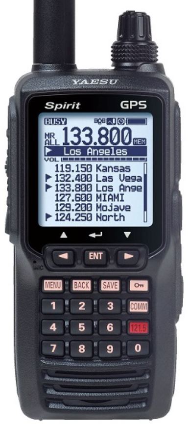 YAESU FTA-750L ruční AIRBAND radiostanice, VOR, ILS, GPS (8.33 kHz)