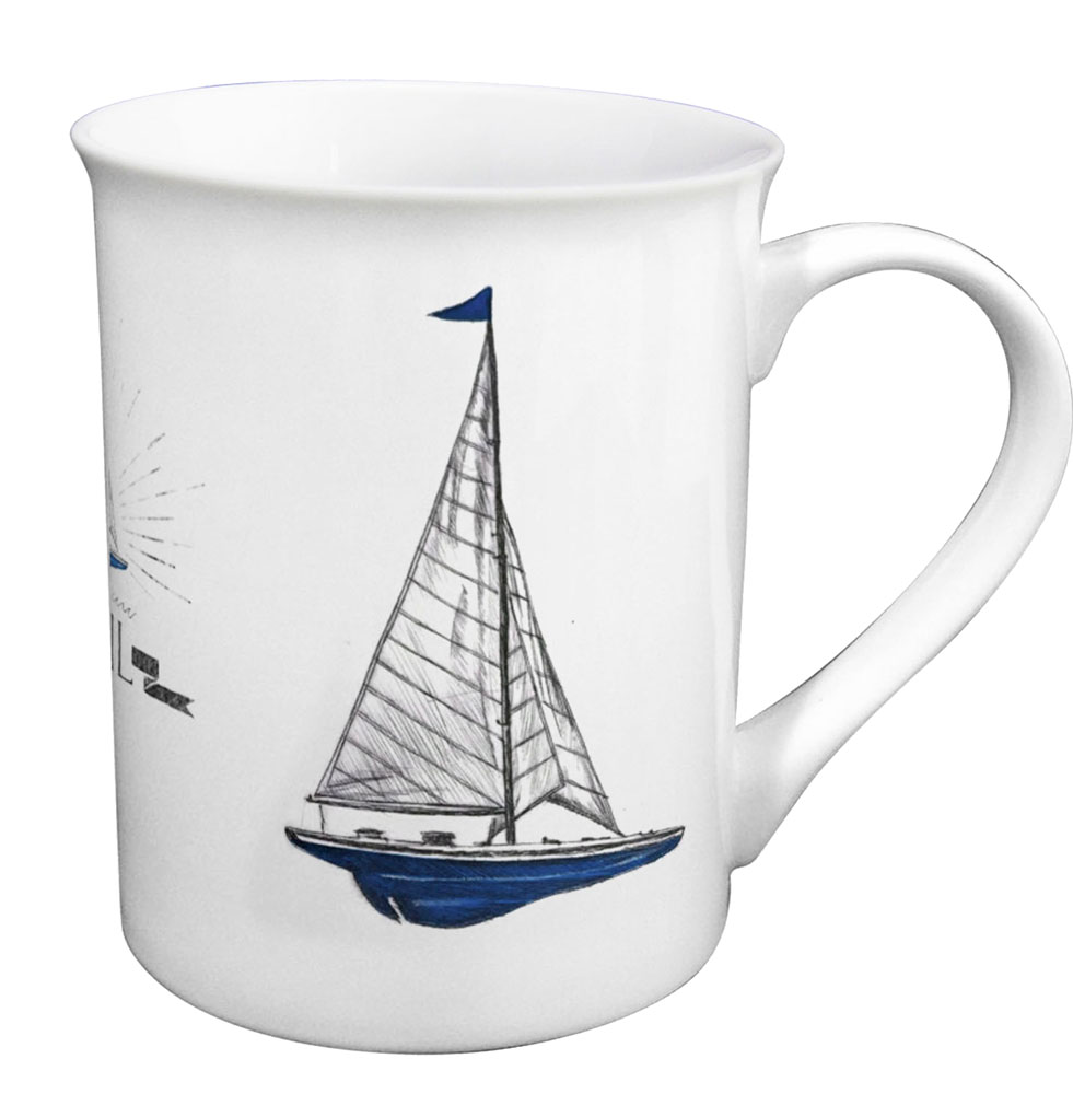 SEA CLUB Hrnek porcelánový s kresbou plachetnice 3987, 3983 Barva: Modrá