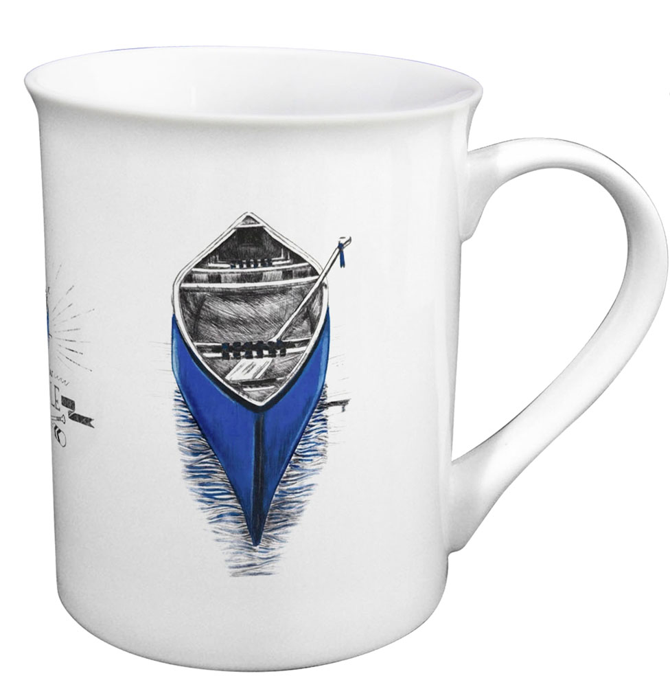 SEA CLUB Hrnek porcelánový s kresbou kanoe 3988, 3984 Barva: Modrá