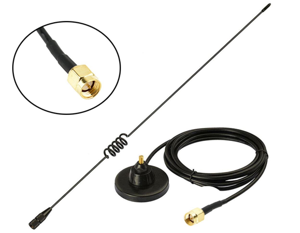 OEM Anténa magnetická VU-1510 (SD90VU) dualband Konektor: SMA, Umístění: Magnetická