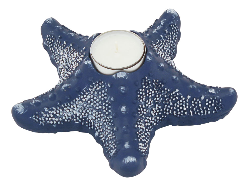SEA CLUB Svícen na čajovou svíčku - Hvězdice 3820-3823 Barva: Modrá