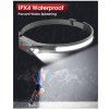 Čelovka se světelným pruhem COB 230° IPX4 vodotěsná dobíjecí USB až 350 lm  + 2 v 1