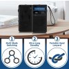 Malé přenosné nouzové rádio AM/SW/FM s karabinou na 2 AA baterie – ideální na cesty, turistiku i rybaření (černé)