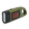 Svítilna ruční dobíjecí - kapesní svítilna solární s dynamem a klikou - 3 LED - nouzové světlo a přenosná kempinková svítilna s karabinou k zavěšení kapesních rozměrů