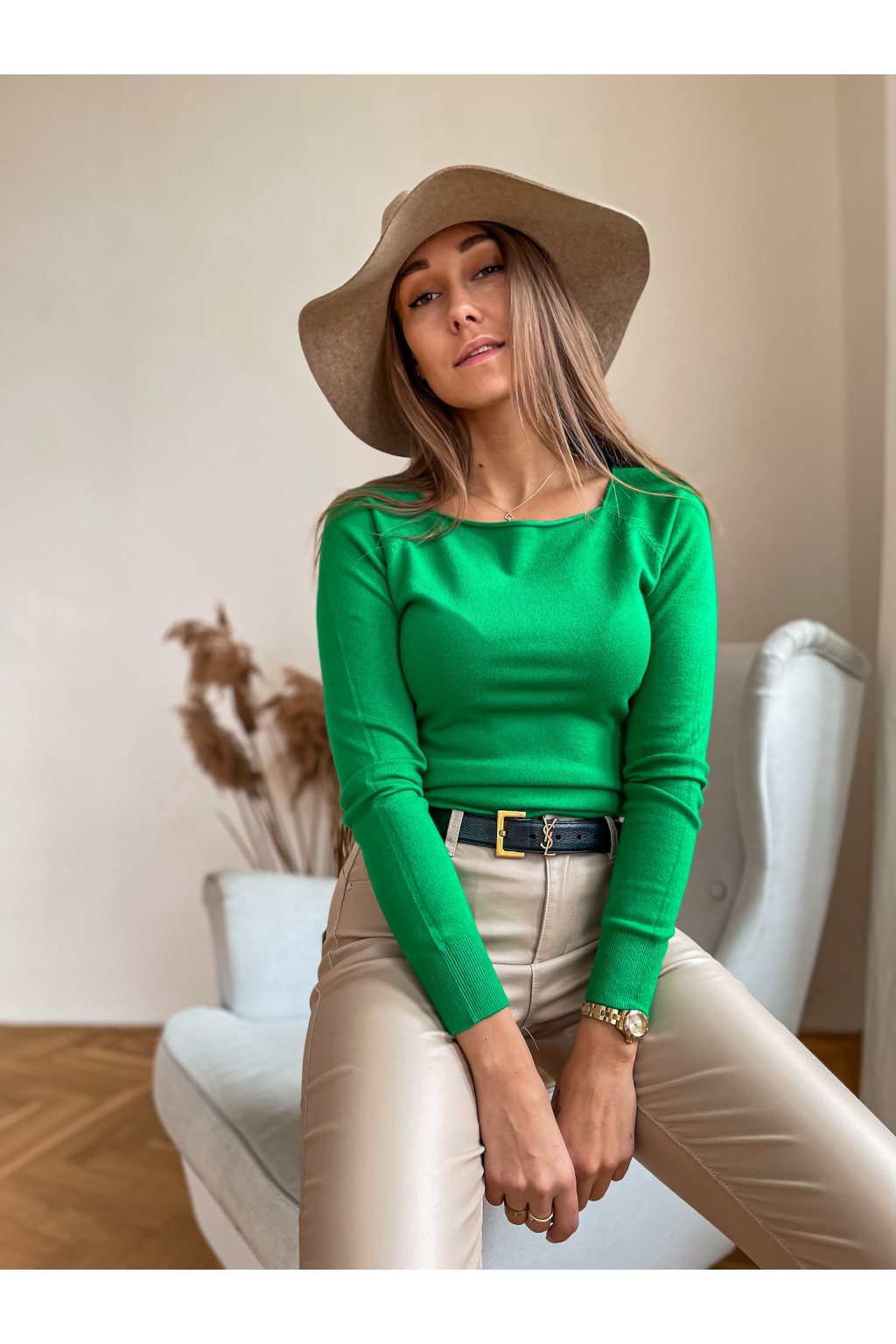 damsky svetrik basic green eshopat cz 1