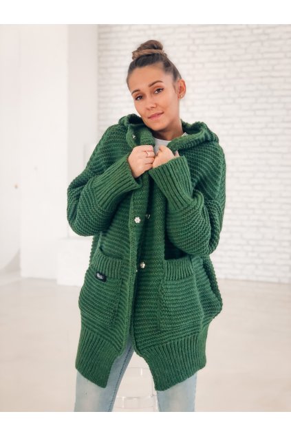 damsky cardigan maxi green eshopat cz 1