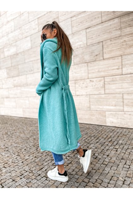 damsky cardigan s kapuci long mint eshopat cz 1