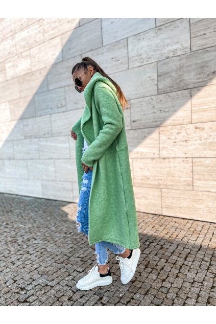 damsky cardigan s kapuci long pea green eshopat cz 1