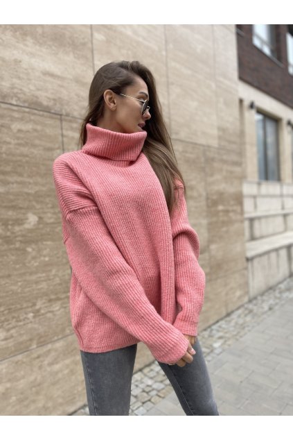 damsky svetr s rolakem salmon eshopat cz 1