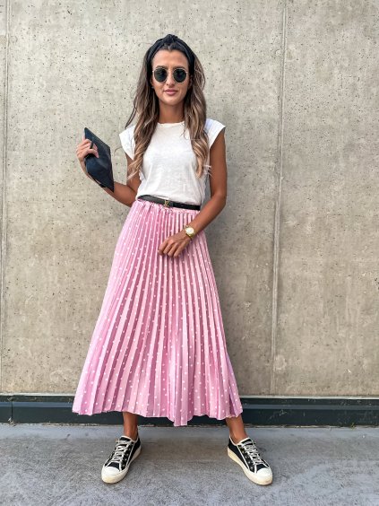 damska plisovana sukne dot baby pink eshopat cz 1