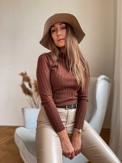 damsky top se stojackem ideally brown eshopat cz 1