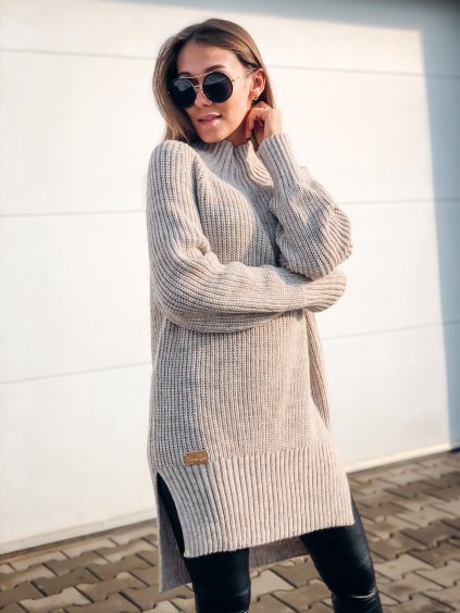 damsky prodlouzeny svetr beige eshopat cz 1