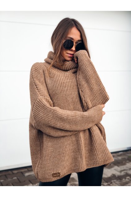 damsky rolakovy oversize svetr mocca eshopat cz 1