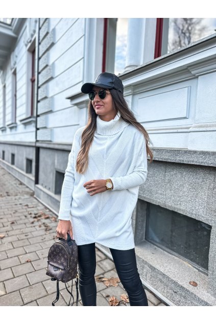 damsky vzorovany svetr s rolakem white eshopat cz 1