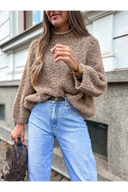 damsky svetr fluffy beige eshopat cz 1