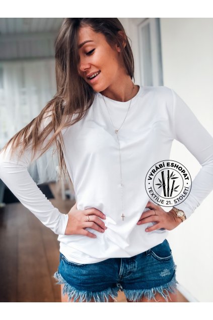 eshopat cz damske tricko bamboo long sleeve white