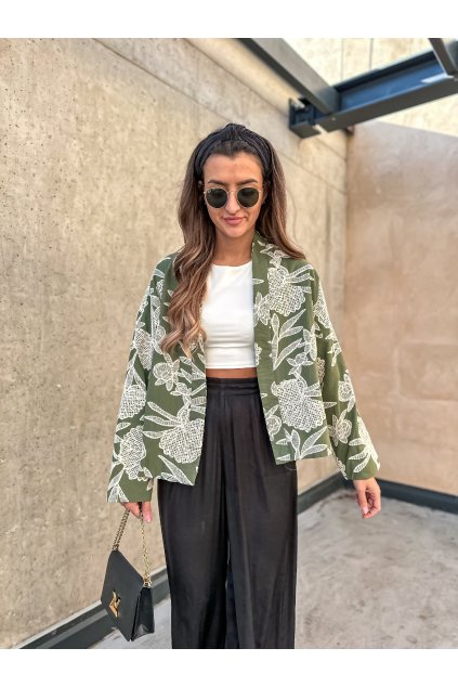 damsky vzorovany cardigan noira khaki eshopat cz 5