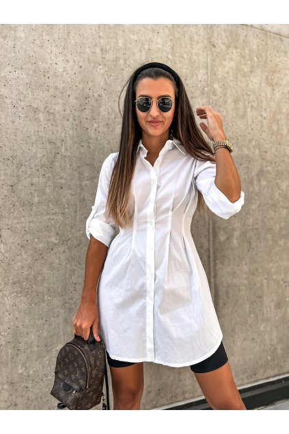 damska prodlouzena kosile s gumou v pase white eshopat cz 1
