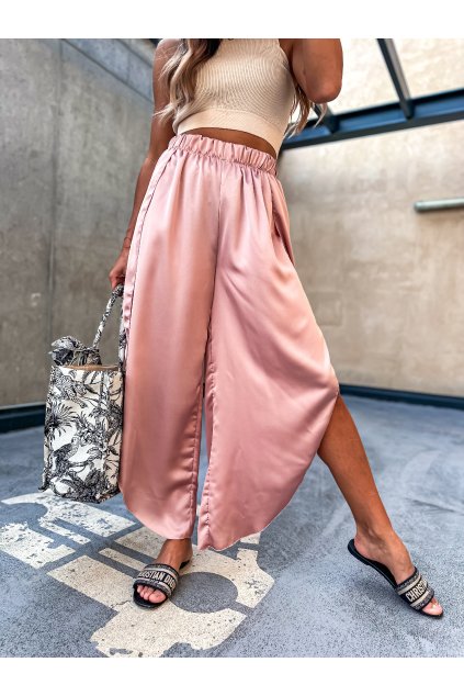 damske satenove kalhoty s rozparky zora powder pink eshopat cz 1