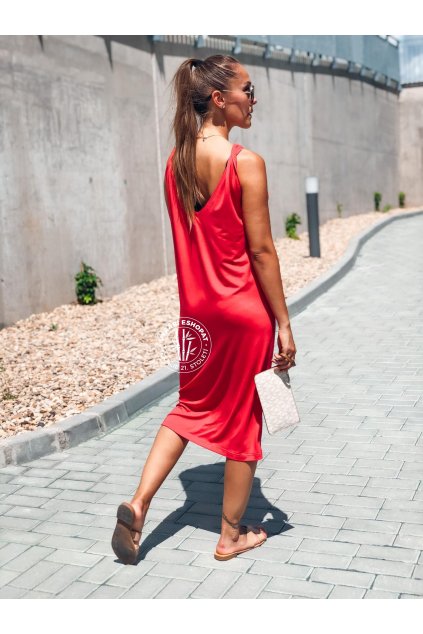 eshopat cz damske saty midi bamboo red