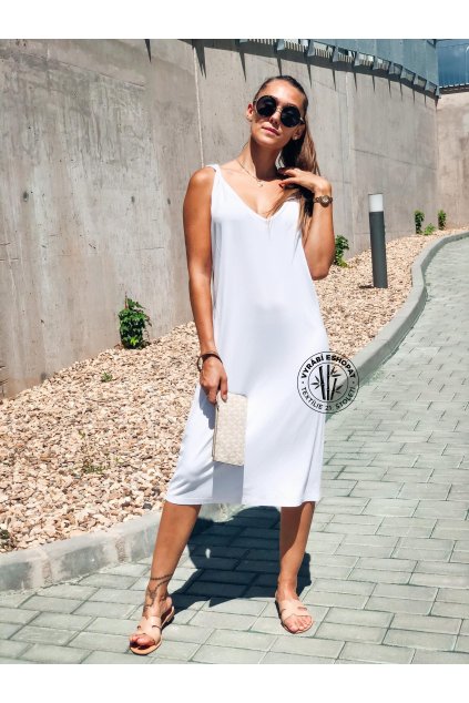 eshopat cz damske saty midi bamboo white