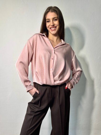 SATÉNOVÁ KOŠILE TORY POWDER PINK
