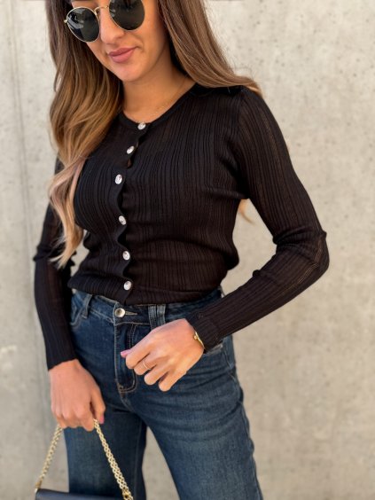 Průhledný top s tílkem Black