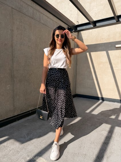 Dámská saténová sukně Clare Dot Black