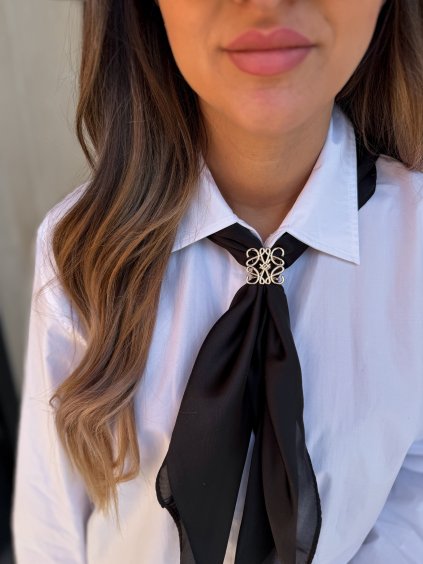 Zlatá spona na šátek Love