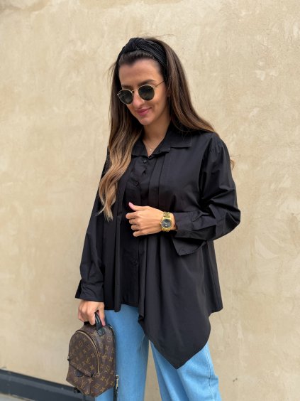 Dámská asymetrická košile Black