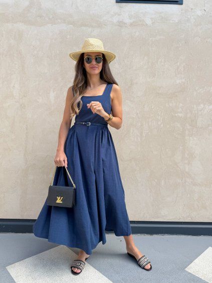 Šaty s páskem Porto Jeans Blue